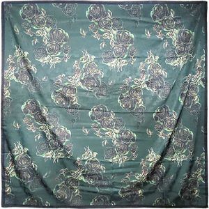 NWT Double Sided Silk Scarf 52"x52" Large Square Shawl Wrap XiangYunShal 2226